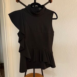 Gracia Elegant Black Peplum Top